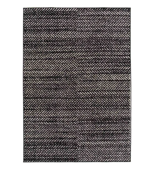 Black Striped Pattern  Polypropylene Runner, 80x150 cm