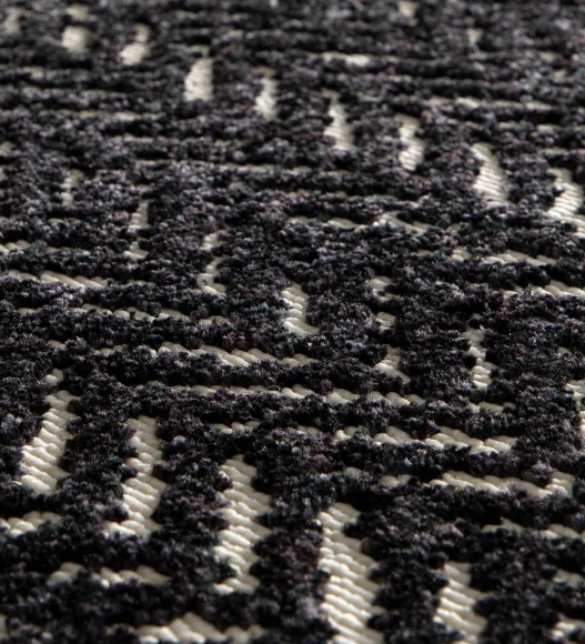 Black Striped Pattern  Polypropylene Runner, 80x150 cm