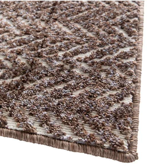 Brown Striped Pattern  Polypropylene Runner, 80x150 cm