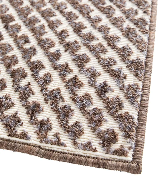 Brown Striped Pattern  Polypropylene Runner, 80x150 cm
