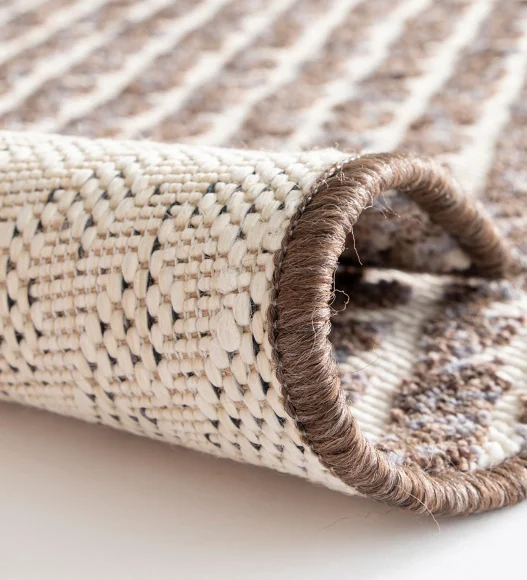 Brown Striped Pattern  Polypropylene Runner, 80x150 cm