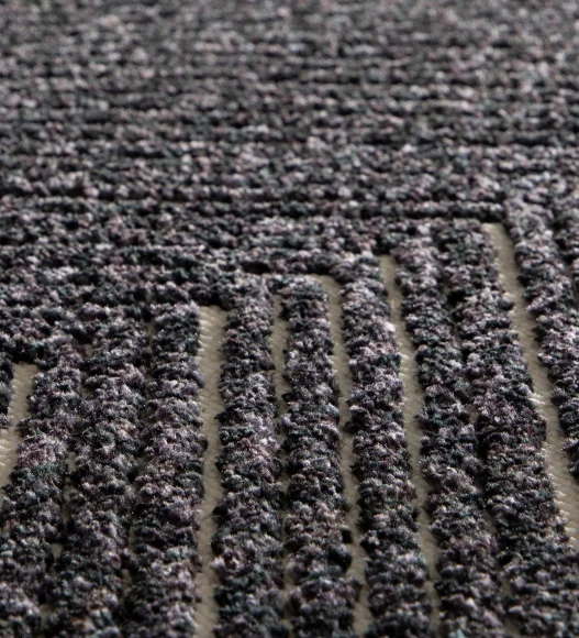 Black Striped Pattern  Polypropylene Carpet, 120x170 cm