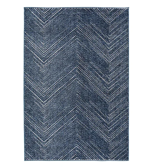 Blue Striped Pattern  Polypropylene Carpet, 120x170 cm