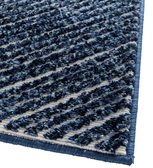 Blue Striped Pattern  Polypropylene Carpet, 120x170 cm