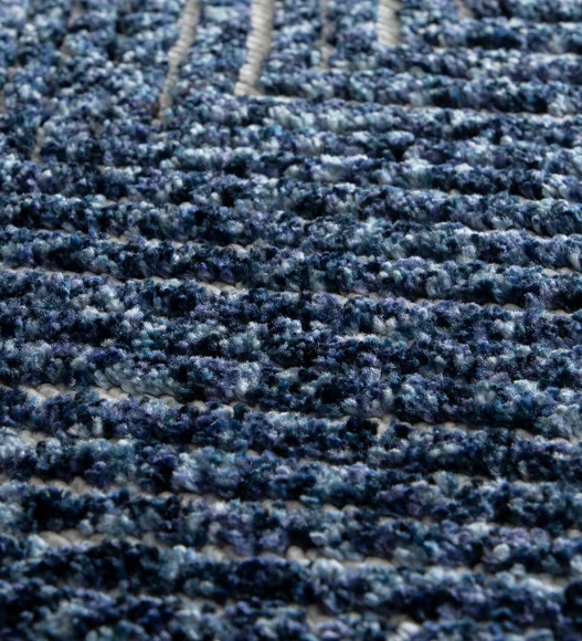 Blue Striped Pattern  Polypropylene Carpet, 120x170 cm