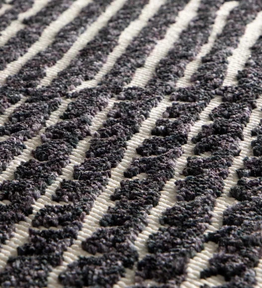 Black Striped Pattern  Polypropylene Carpet, 120x170 cm