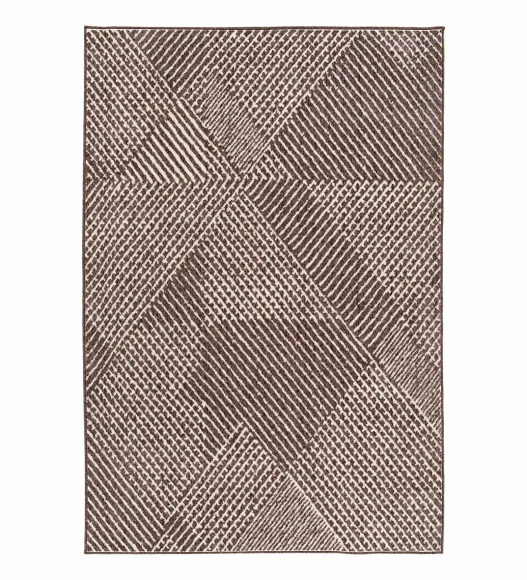 Brown Striped Pattern  Polypropylene Carpet, 120x170 cm