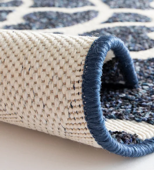 Teal Geometric Pattern  Polypropylene Carpet, 160X230 cm
