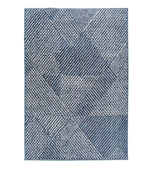 Teal Striped Pattern  Polypropylene Carpet, 160X230 cm
