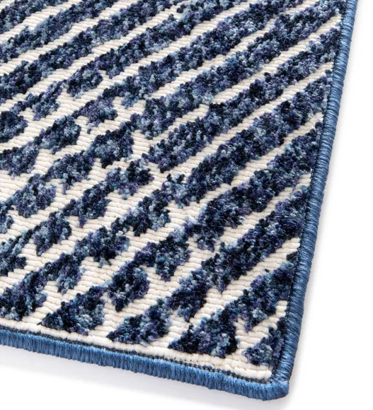 Teal Striped Pattern  Polypropylene Carpet, 160X230 cm
