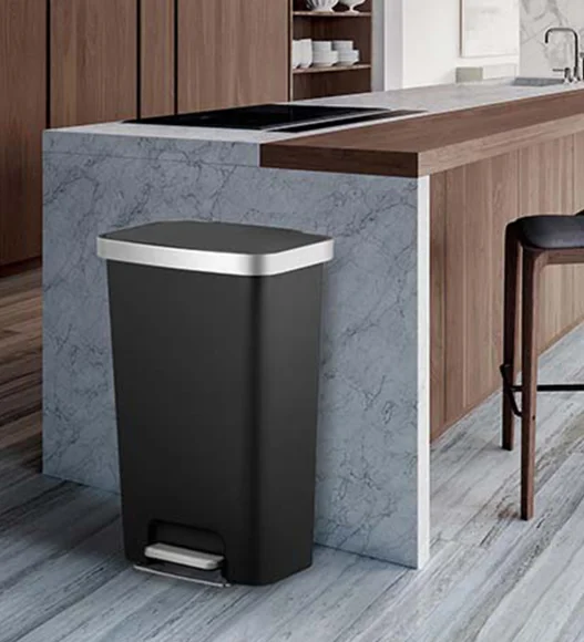Eko 6266 Hana Eco Slim Stainless Steel Fingerprint Resistant Commercial Bin Black