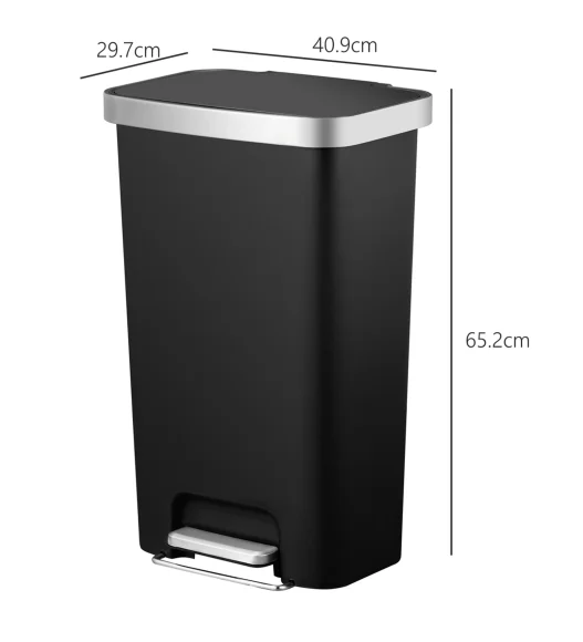 Eko 6266 Hana Eco Slim Stainless Steel Fingerprint Resistant Commercial Bin Black