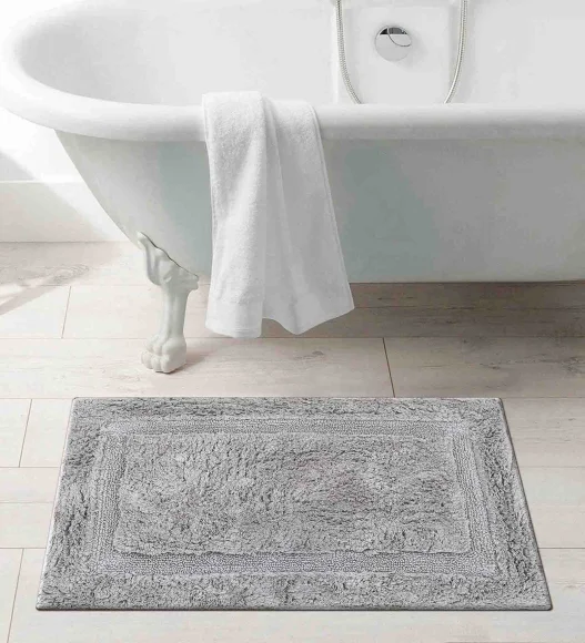 Ozen Anti skid Cotton Bath Mat Grey