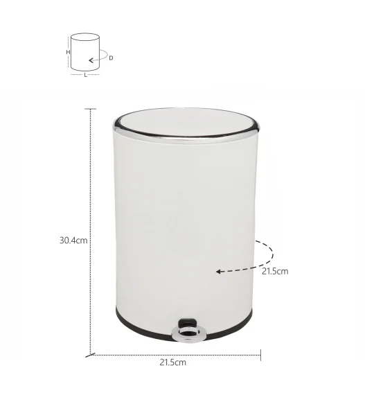 ANDAZ 6856 Fingerprint Resistant Step Bin White