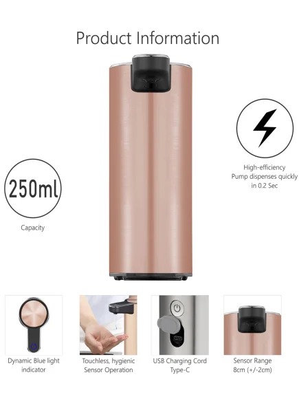 Aroma Autometic Smart Soap Dispenser Rose Gold