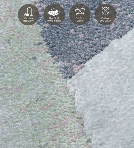 Matrix Abstract Carpet Cream and Blue