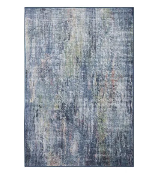 Blue Abstract Pattern  Viscose Carpet, 200x290 cm