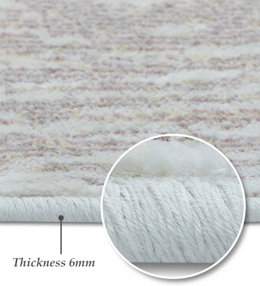 Blue and Pink Abstract Pattern  Viscose Carpet, 200x290 cm