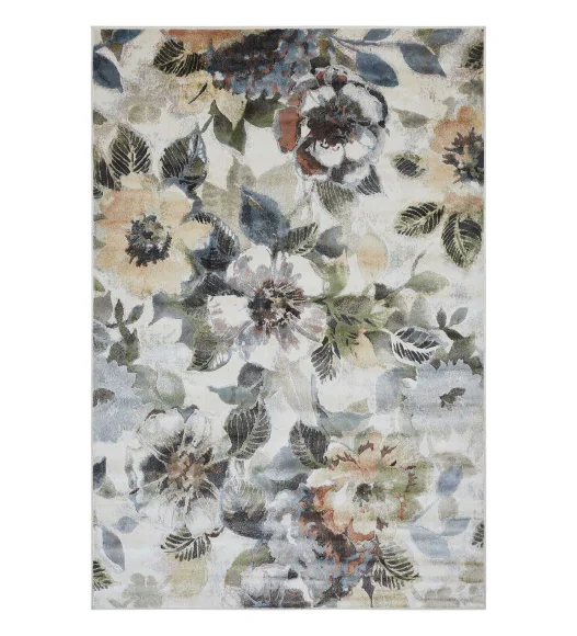 Multi Floral Pattern  Viscose Carpet, 200x290 cm