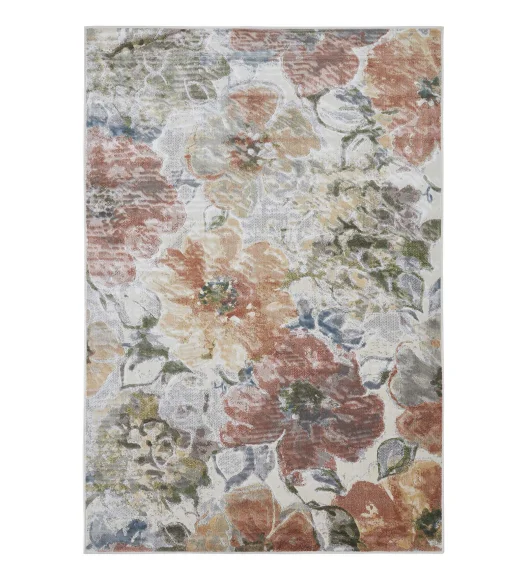 Multi Floral Pattern  Viscose Carpet, 200x290 cm