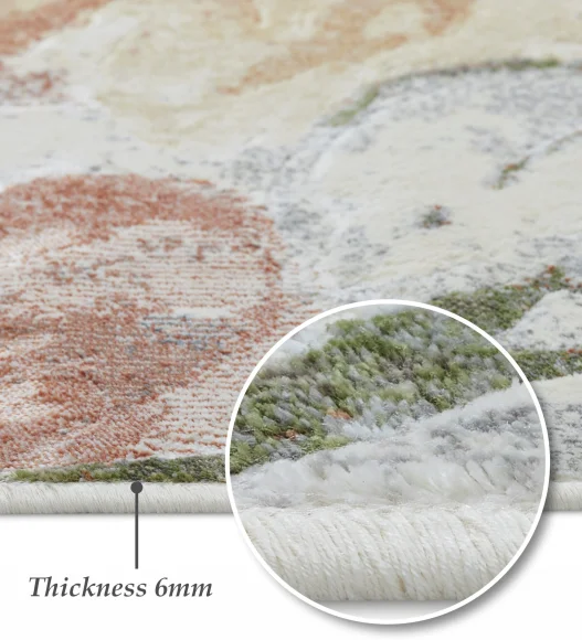 Multi Floral Pattern  Viscose Carpet, 200x290 cm