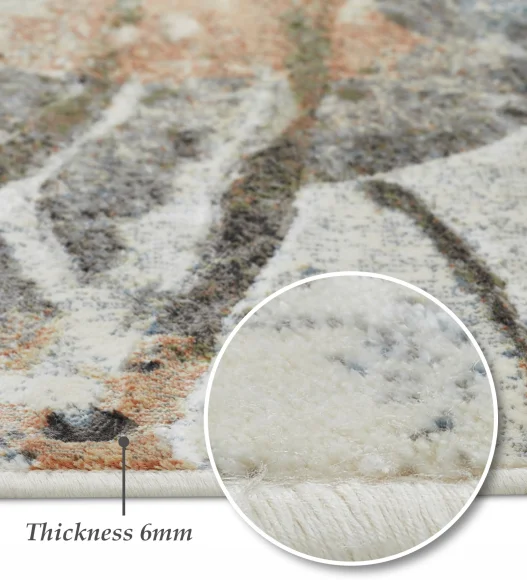 Charcoal and Blue Abstract Pattern  Viscose Carpet, 200x290 cm