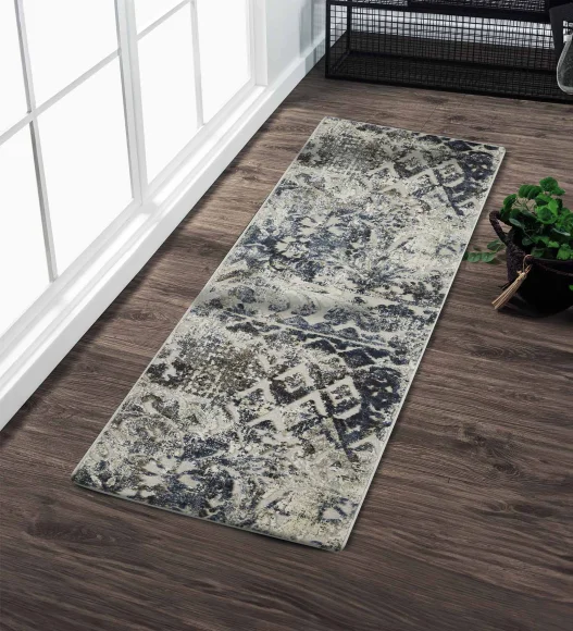 Genova Classical Runner Cream and Blue