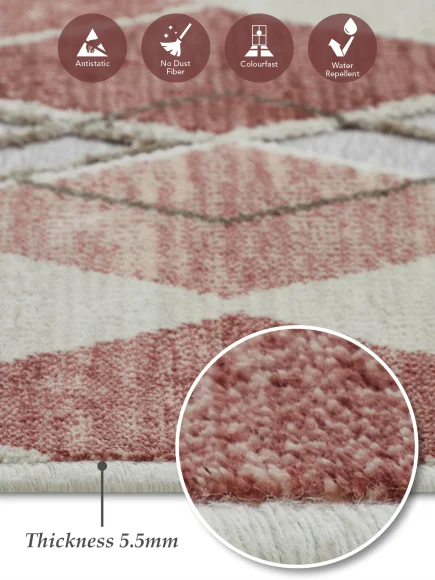 Genova Geometric Runner Cream and Red
