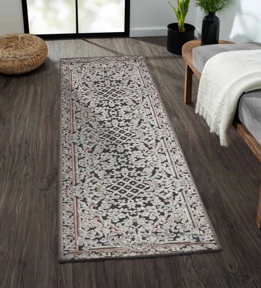 Genova Classical Runner Cream and Grey