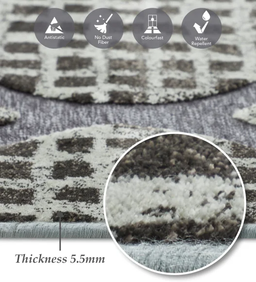 Genova Moroccan Runner Cream and Grey