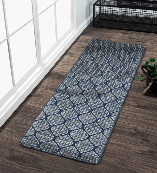 Genova Moroccan Runner Cream and Blue
