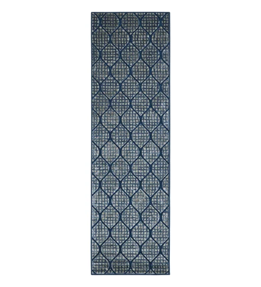 Genova Moroccan Runner Cream and Blue