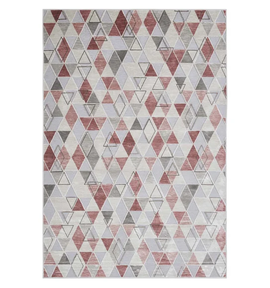 Genova Geometric Carpet Cream and Red