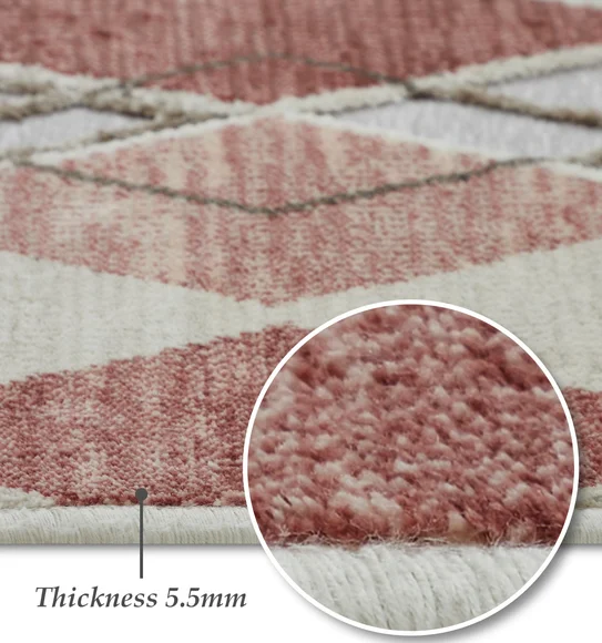 Genova Geometric Carpet Cream and Red