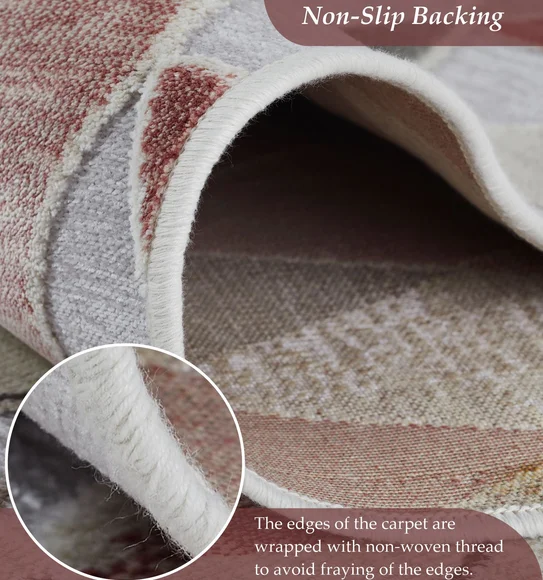 Genova Geometric Carpet Cream and Red