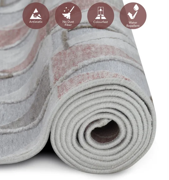Genova Geometric Carpet Cream and Red