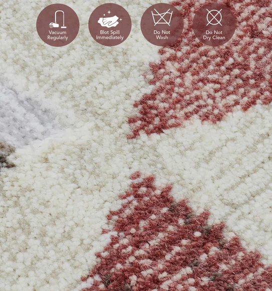 Genova Geometric Carpet Cream and Red