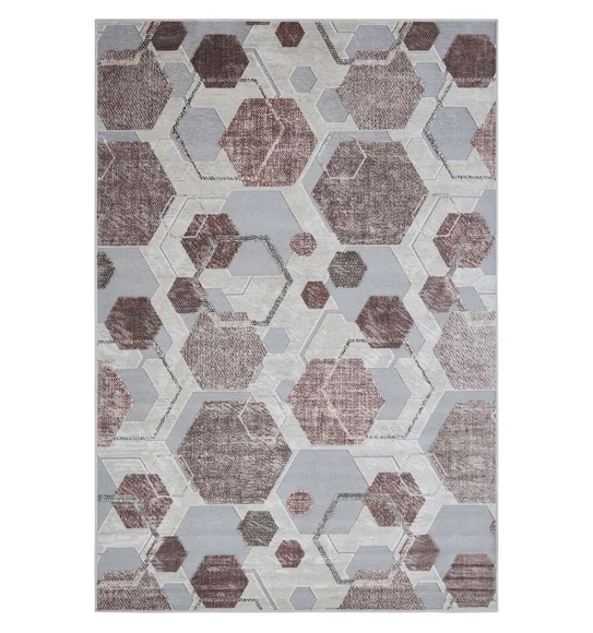 Genova Geometric Carpet Brown and Grey