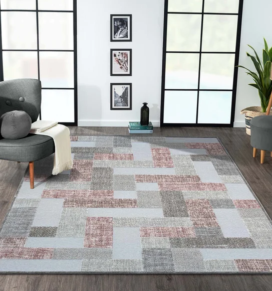 Genova Geometric Carpet Cream and Grey