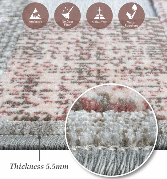 Genova Geometric Carpet Cream and Grey