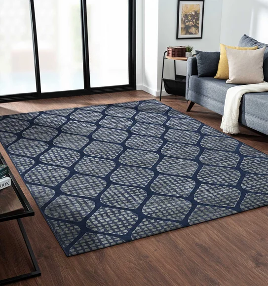 Genova Moroccan Carpet Cream and Blue