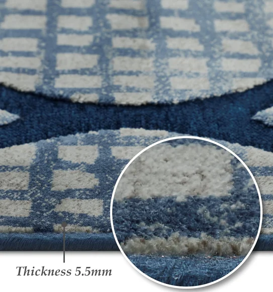 Genova Moroccan Carpet Cream and Blue