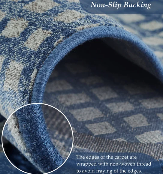 Genova Moroccan Carpet Cream and Blue