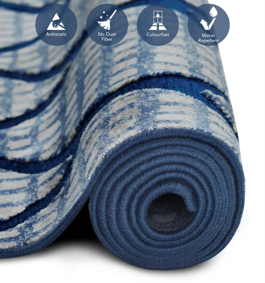 Genova Moroccan Carpet Cream and Blue