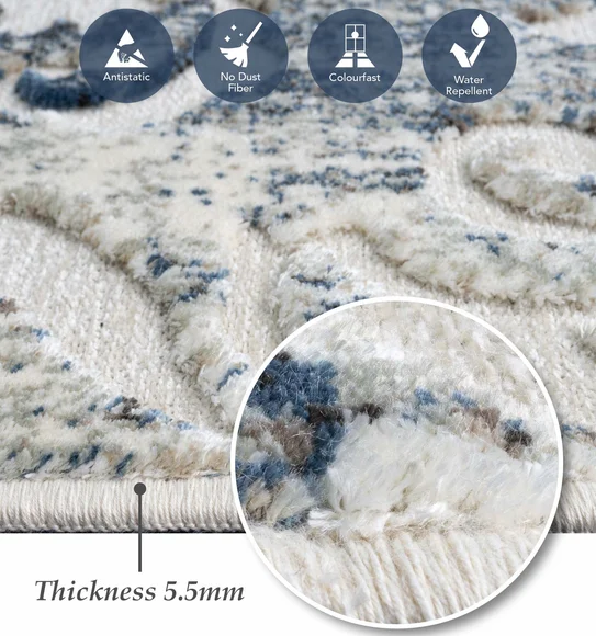 Genova Classical Carpet Cream and Blue