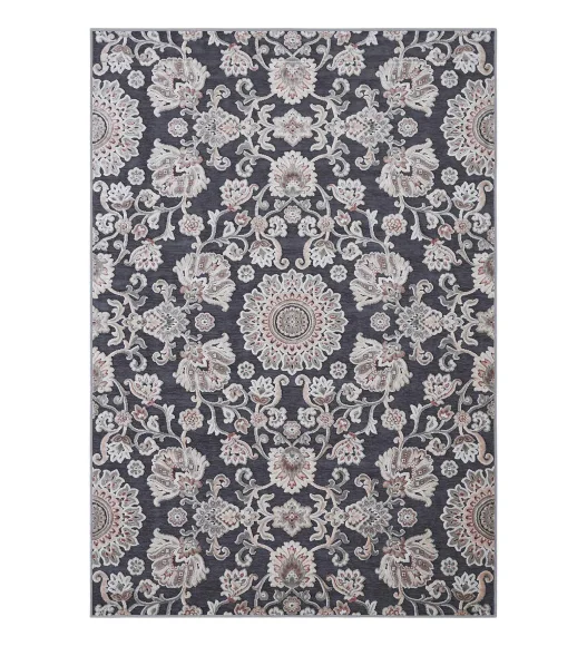 Grey and Cream Classical Viscose Carpet,200x290 cm