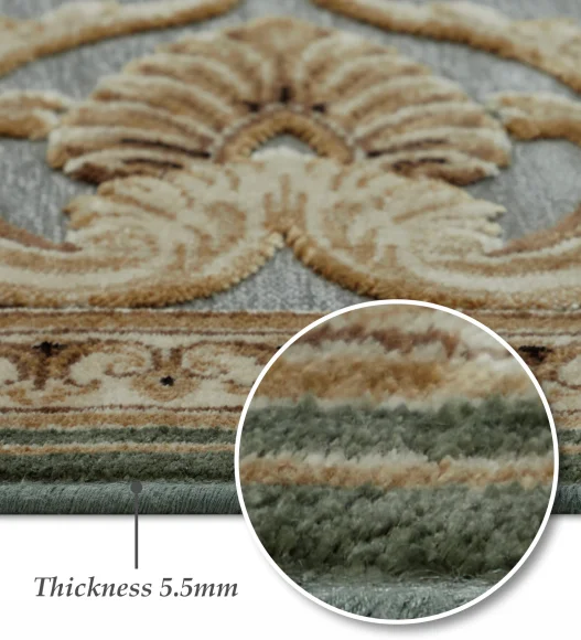 Beige and Grey Classical Viscose Carpet,200x290 cm