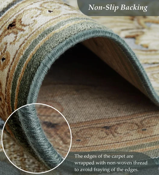 Beige and Grey Classical Viscose Carpet,200x290 cm