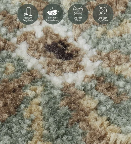 Beige and Grey Classical Viscose Carpet,200x290 cm