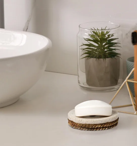 Alvina Polyresin Soap Dish D.Brown